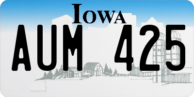 IA license plate AUM425