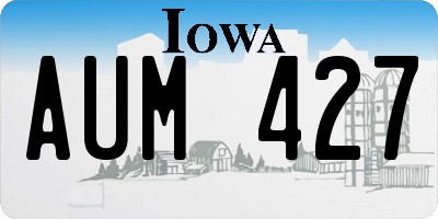 IA license plate AUM427
