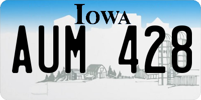 IA license plate AUM428