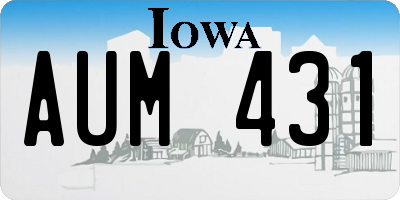 IA license plate AUM431