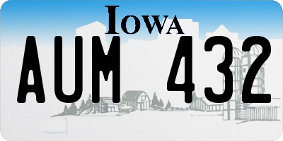 IA license plate AUM432