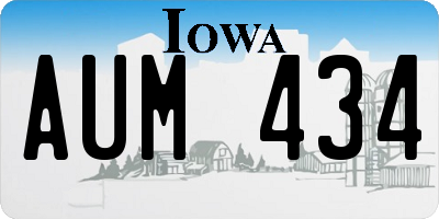 IA license plate AUM434