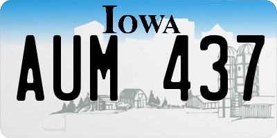 IA license plate AUM437