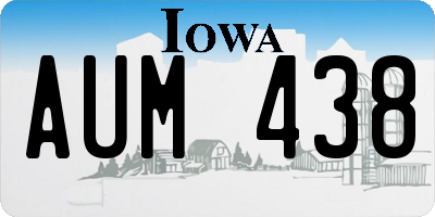 IA license plate AUM438