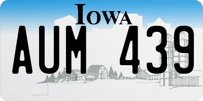 IA license plate AUM439