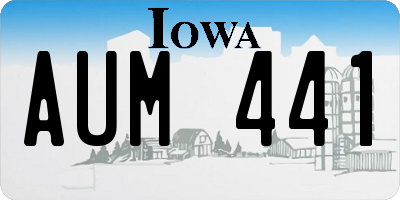 IA license plate AUM441