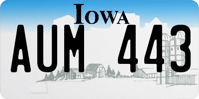 IA license plate AUM443
