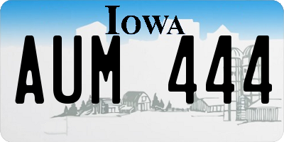 IA license plate AUM444