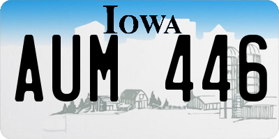 IA license plate AUM446
