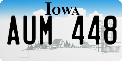 IA license plate AUM448