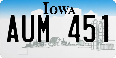 IA license plate AUM451