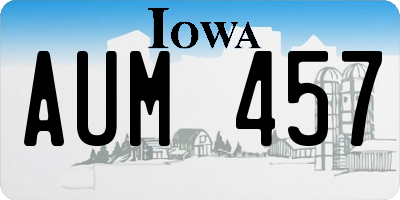 IA license plate AUM457