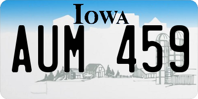 IA license plate AUM459