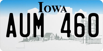 IA license plate AUM460