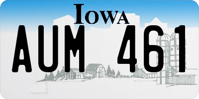 IA license plate AUM461