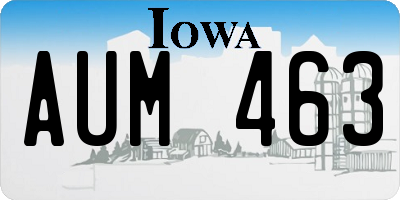 IA license plate AUM463