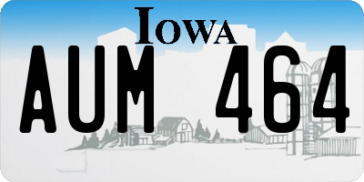 IA license plate AUM464