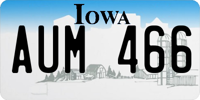 IA license plate AUM466