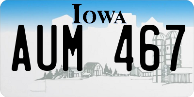IA license plate AUM467