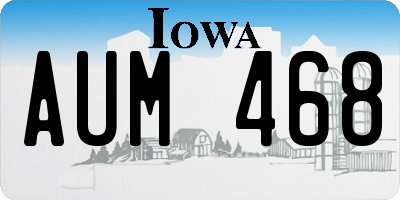 IA license plate AUM468