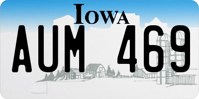 IA license plate AUM469