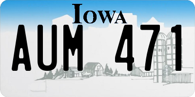IA license plate AUM471