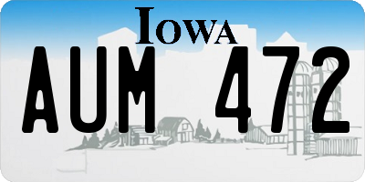 IA license plate AUM472