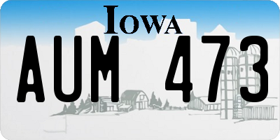 IA license plate AUM473