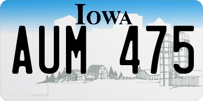 IA license plate AUM475