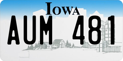 IA license plate AUM481