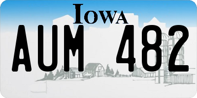 IA license plate AUM482