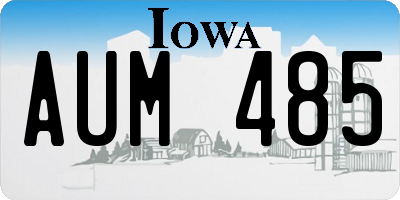 IA license plate AUM485