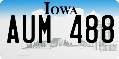 IA license plate AUM488