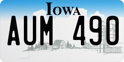 IA license plate AUM490