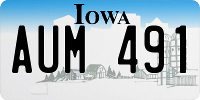 IA license plate AUM491