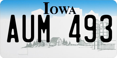 IA license plate AUM493