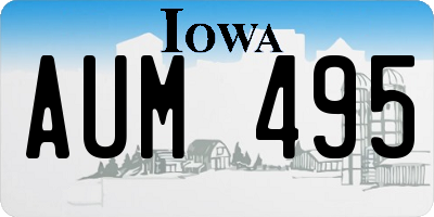 IA license plate AUM495