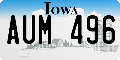 IA license plate AUM496
