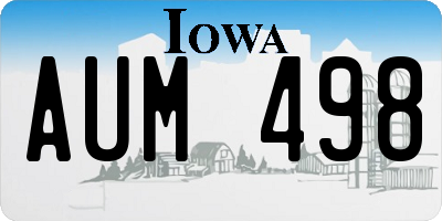 IA license plate AUM498