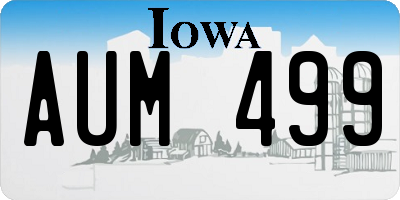 IA license plate AUM499