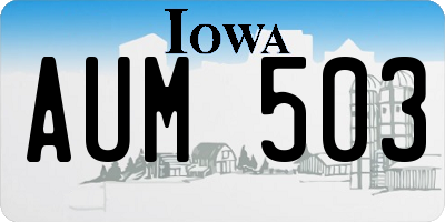 IA license plate AUM503