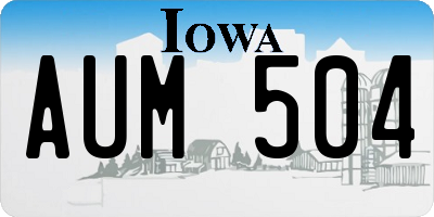 IA license plate AUM504