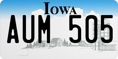 IA license plate AUM505
