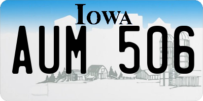 IA license plate AUM506
