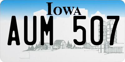IA license plate AUM507