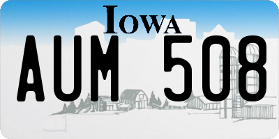 IA license plate AUM508