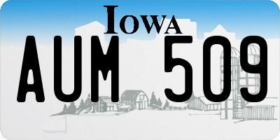 IA license plate AUM509