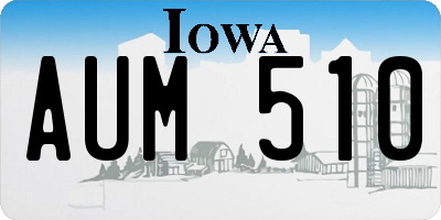 IA license plate AUM510