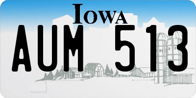 IA license plate AUM513