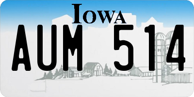 IA license plate AUM514
